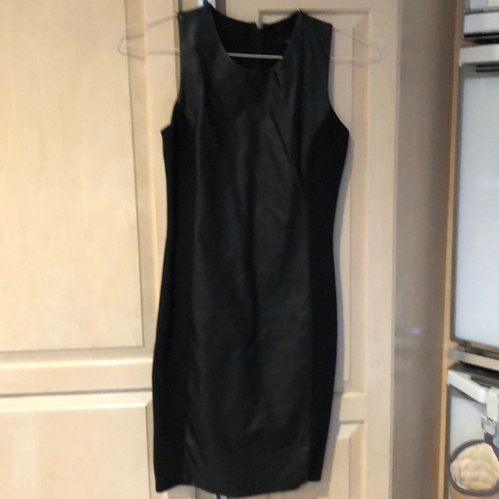 Stretchy Black faux leather  dress